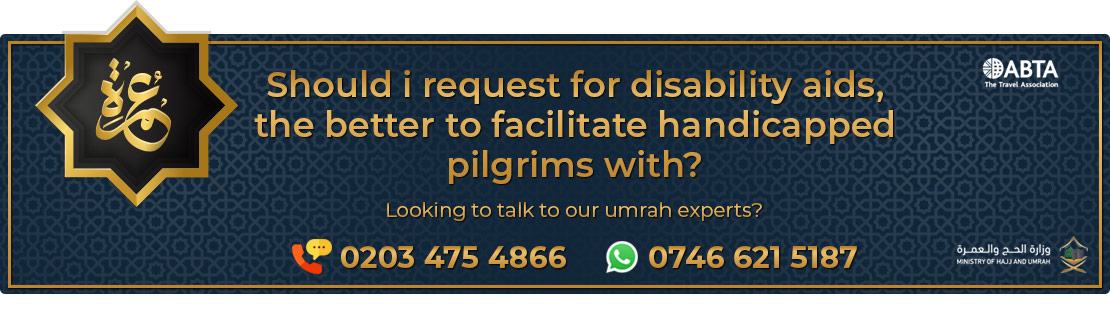 disability aid request during umrah