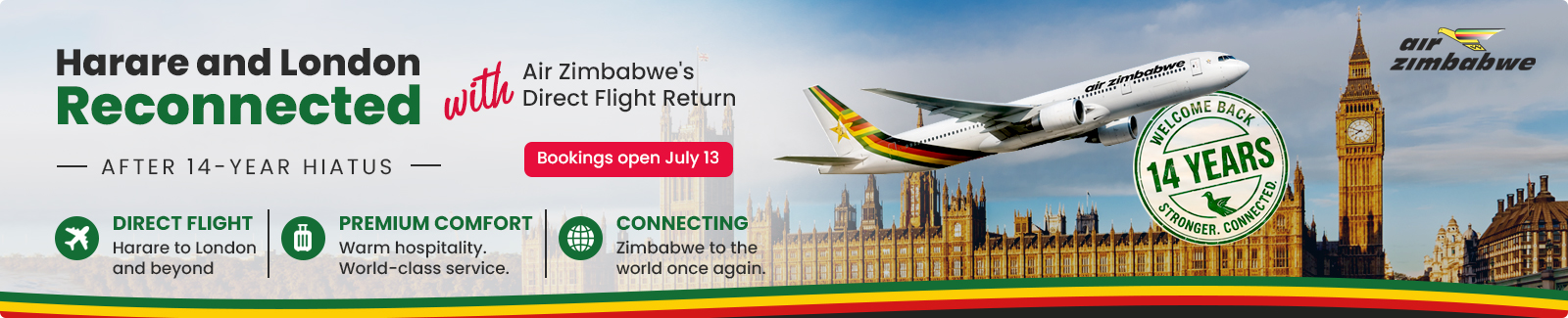 Harare and London Reconnected with Air Zimbabwe's Direct Flight Return after 14 years