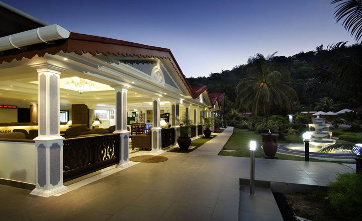 Berjaya Praslin Resort Resort Seychelles Berjaya Praslin Resort Resort Seychelles Main Entrance Night view