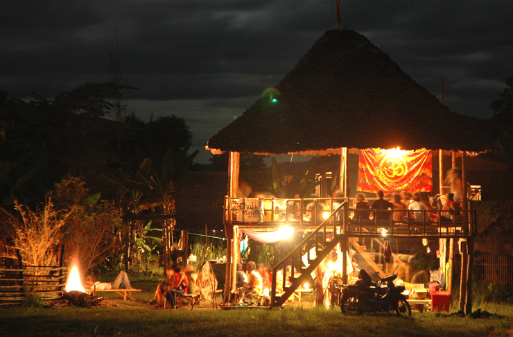 Family Bonfire Party at Christmas Day
