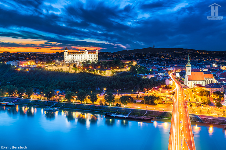 Evening Panorama of Bratislava, Slovakia