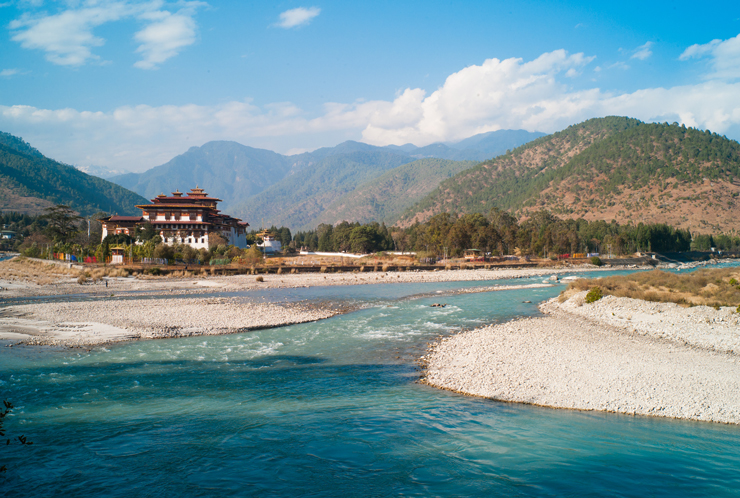 Phunaka Dzong, famous buddhism place in Bhutan