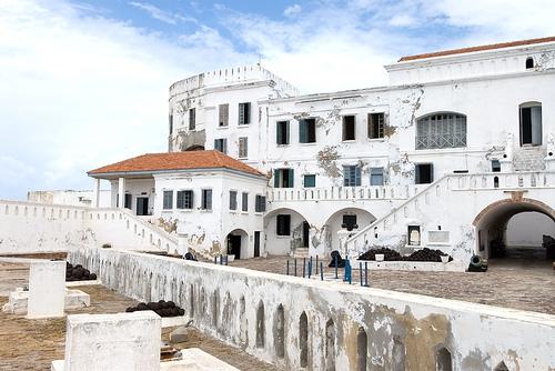 Side view of the cape coast castle in Accra