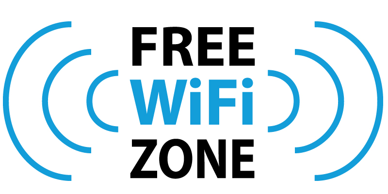 Free wifi sign at airport
