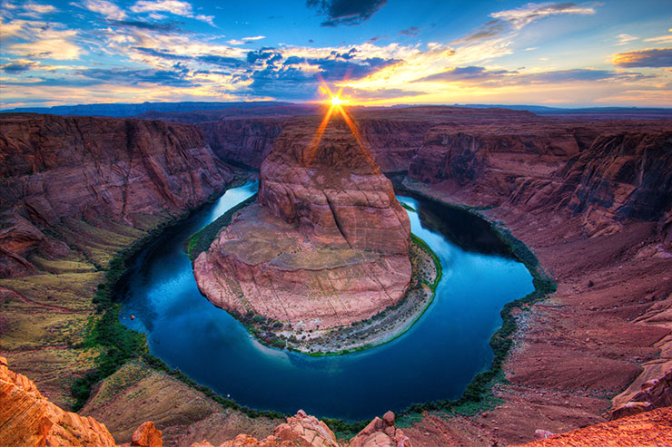 Grand Canyon Horseshoe Bend, sunset in the Colorado Canyon