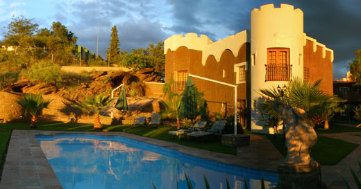 Swimming Pool area Hotel Heinitzburg Namibia
