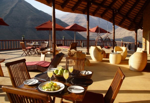 Maliba Mountain Lodge Lesotho Main viewing deck Maliba Mountain Lodge Lesotho