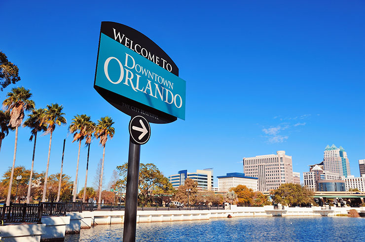 Orlando Orlando downtown welcome sign