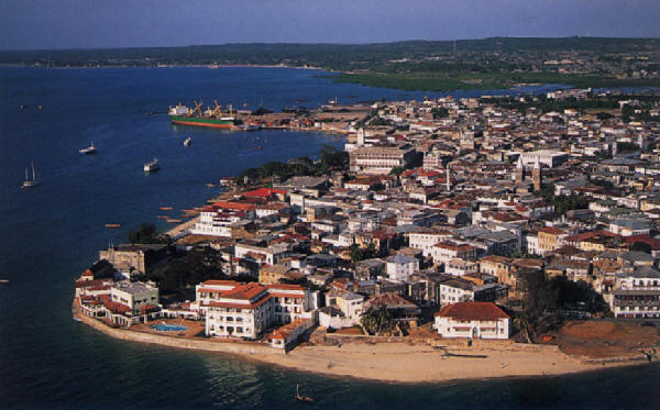 Aerial view of Stone Town Zanzibar