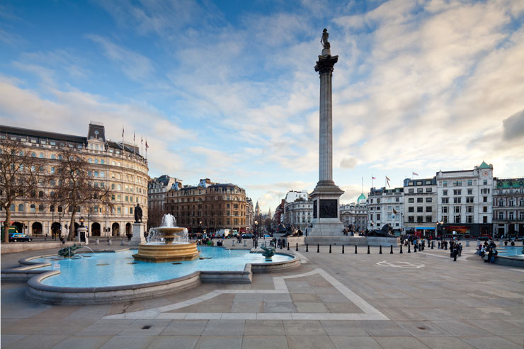 Trafalgar Square is a public space and tourist attraction in central London.