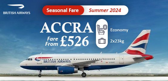 Cheap Flight to Accra with British Airways